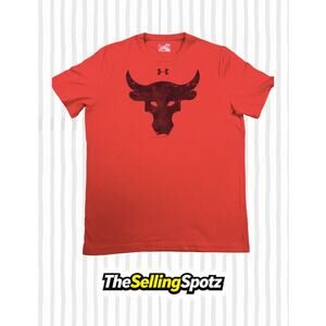 Under Armour Red Project Rock Brahma Bull T-Shirt Men’s Size (M) Heat Gear